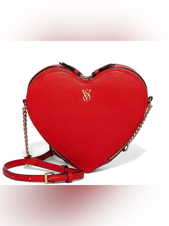 Victoria's Secret Handbags - Victoria's Secret Red Heart Crossbody with Gold Hardware